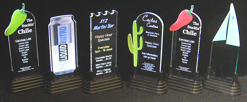 LED Lighted tabletop menu signs